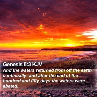 Genesis 8:3 KJV Bible Verse Image