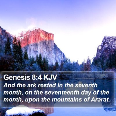 Genesis 8:4 KJV Bible Verse Image