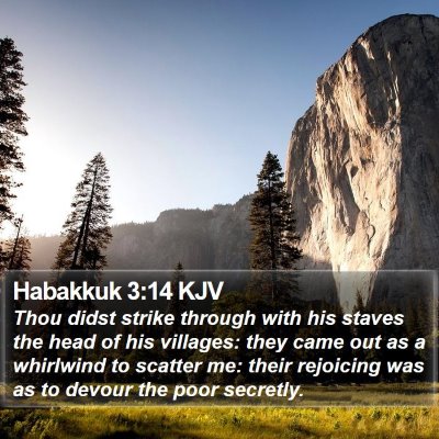 Habakkuk 3:14 KJV Bible Verse Image