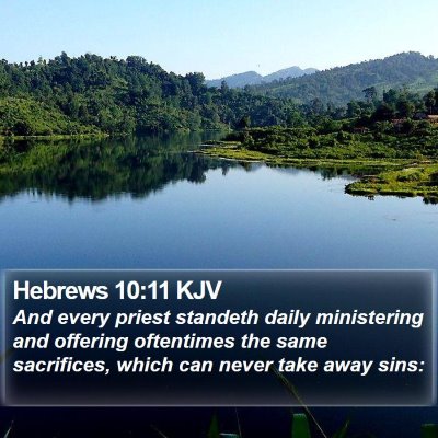 Hebrews 10:11 KJV Bible Verse Image
