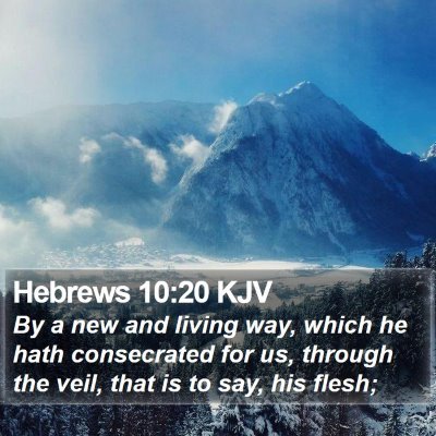 Hebrews 10:20 KJV Bible Verse Image