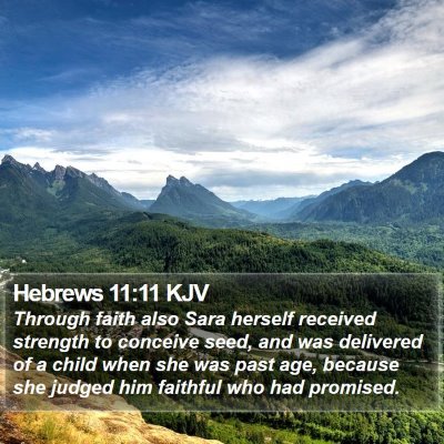 Hebrews 11:11 KJV Bible Verse Image