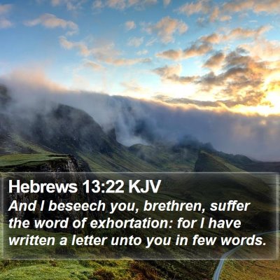Hebrews 13:22 KJV Bible Verse Image