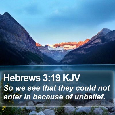 Hebrews 3:19 KJV Bible Verse Image