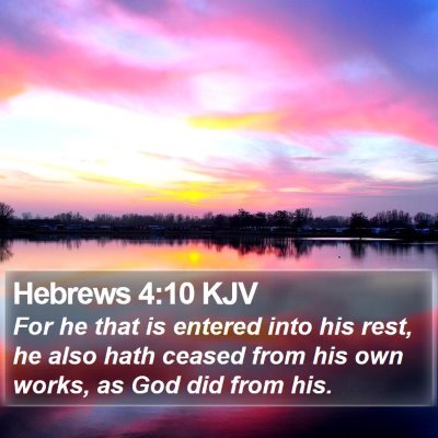 Hebrews 4:10 KJV Bible Verse Image