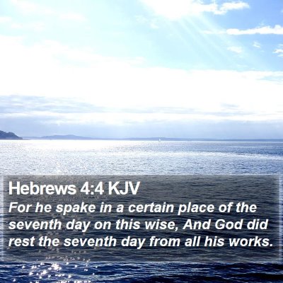 Hebrews 4:4 KJV Bible Verse Image