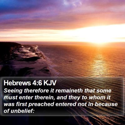 Hebrews 4:6 KJV Bible Verse Image