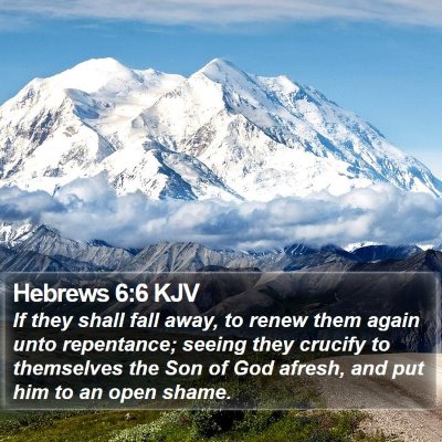 Hebrews 6:6 KJV Bible Verse Image
