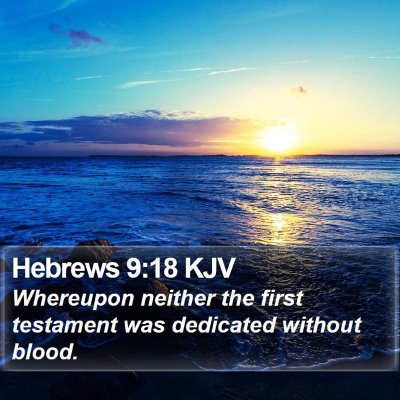 Hebrews 9:18 KJV Bible Verse Image