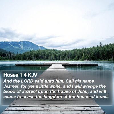 Hosea 1:4 KJV Bible Verse Image
