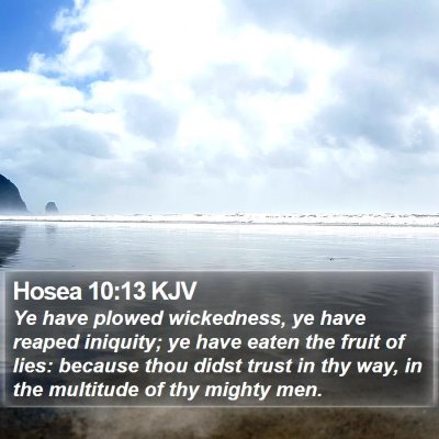 Hosea 10:13 KJV Bible Verse Image