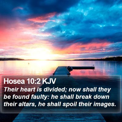 Hosea 10:2 KJV Bible Verse Image