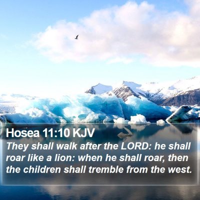 Hosea 11:10 KJV Bible Verse Image