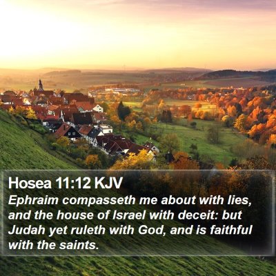 Hosea 11:12 KJV Bible Verse Image