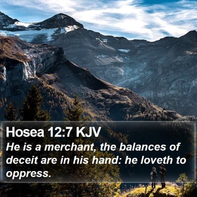 Hosea 12:7 KJV Bible Verse Image