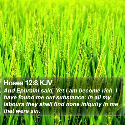 Hosea 12:8 KJV Bible Verse Image