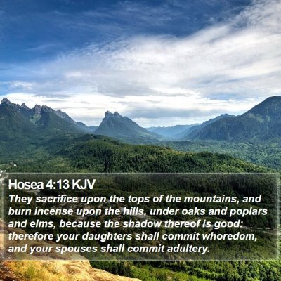 Hosea 4:13 KJV Bible Verse Image