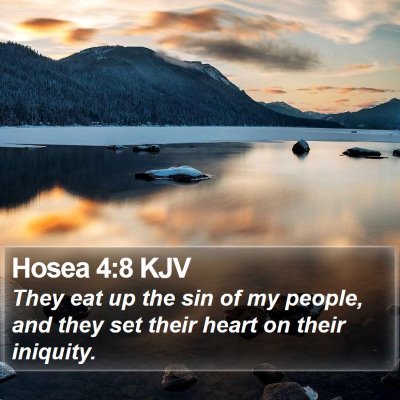 Hosea 4:8 KJV Bible Verse Image