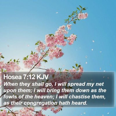 Hosea 7:12 KJV Bible Verse Image