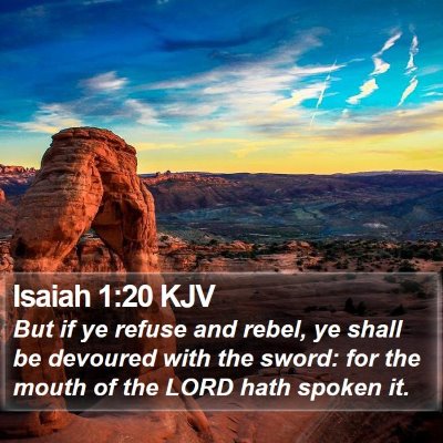 Isaiah 1:20 KJV Bible Verse Image