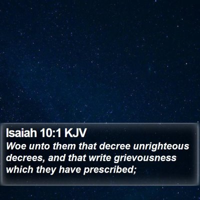 Isaiah 10:1 KJV Bible Verse Image