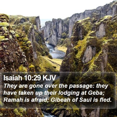 Isaiah 10:29 KJV Bible Verse Image