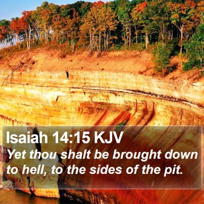 Isaiah 14:15 KJV Bible Verse Image