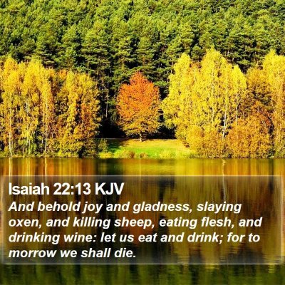 Isaiah 22:13 KJV Bible Verse Image