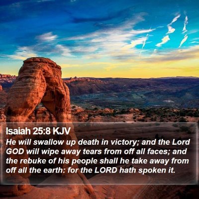 Isaiah 25:8 KJV Bible Verse Image