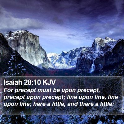Isaiah 28:10 KJV Bible Verse Image