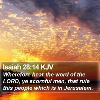 Isaiah 28:14 KJV Bible Verse Image