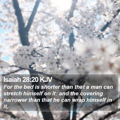 Isaiah 28:20 KJV Bible Verse Image