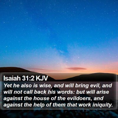 Isaiah 31:2 KJV Bible Verse Image