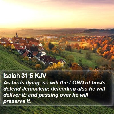 Isaiah 31:5 KJV Bible Verse Image
