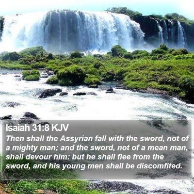 Isaiah 31:8 KJV Bible Verse Image