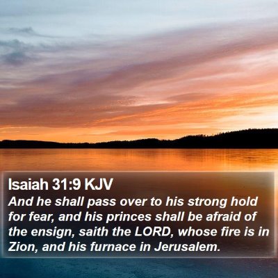 Isaiah 31:9 KJV Bible Verse Image