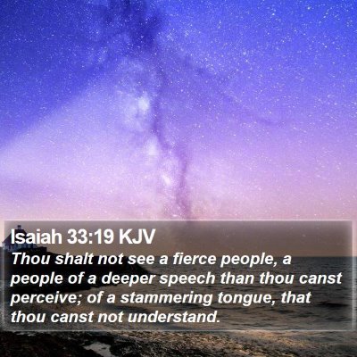 Isaiah 33:19 KJV Bible Verse Image