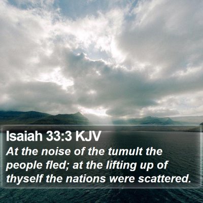 Isaiah 33:3 KJV Bible Verse Image