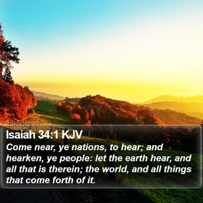 Isaiah 34:1 KJV Bible Verse Image