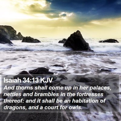 Isaiah 34:13 KJV Bible Verse Image
