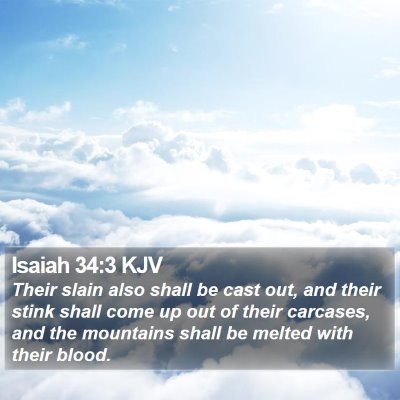 Isaiah 34:3 KJV Bible Verse Image