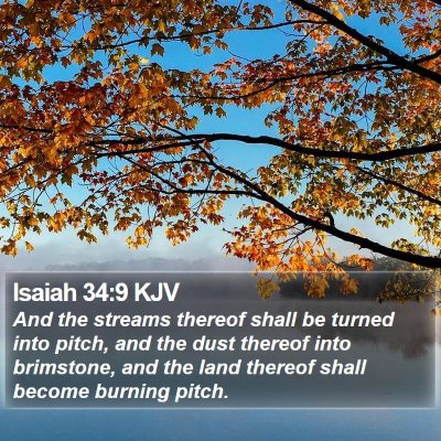Isaiah 34:9 KJV Bible Verse Image