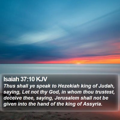 Isaiah 37:10 KJV Bible Verse Image