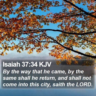 Isaiah 37:34 KJV Bible Verse Image