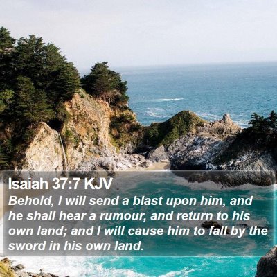Isaiah 37:7 KJV Bible Verse Image