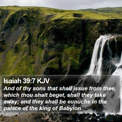 Isaiah 39:7 KJV Bible Verse Image