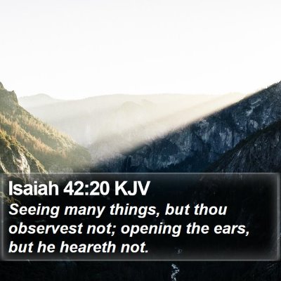 Isaiah 42:20 KJV Bible Verse Image