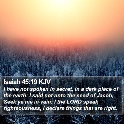 Isaiah 45:19 KJV Bible Verse Image