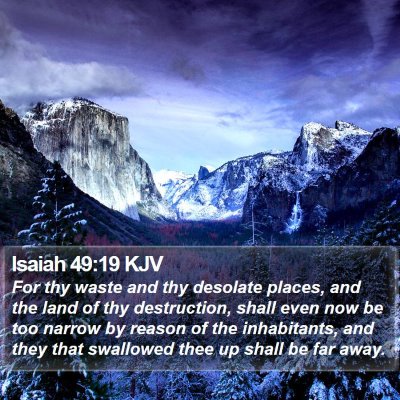 Isaiah 49:19 KJV Bible Verse Image
