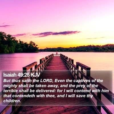 Isaiah 49:25 KJV Bible Verse Image